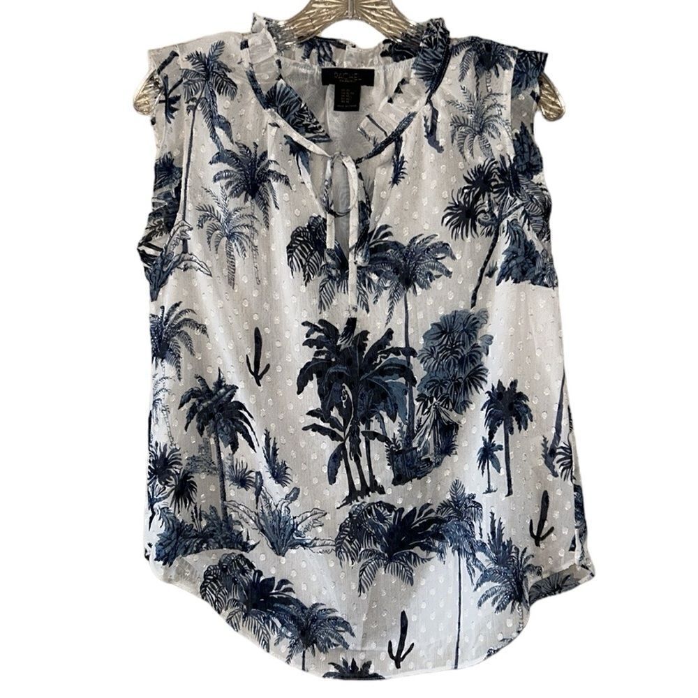 NEW Rachel Roy Navy Blue And White Top